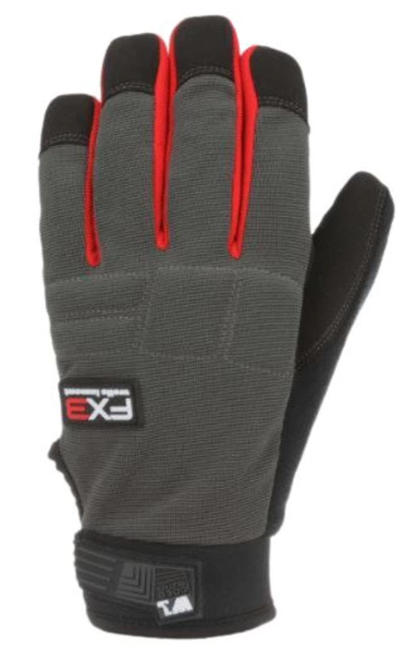 Wells Lamont Men's FX3 Fleece Lined Synthetic Leather Red/Grey Gloves 1 Wells Lamont Men's FX3 Fleece Lined Synthetic Leather Red/Grey Gloves
