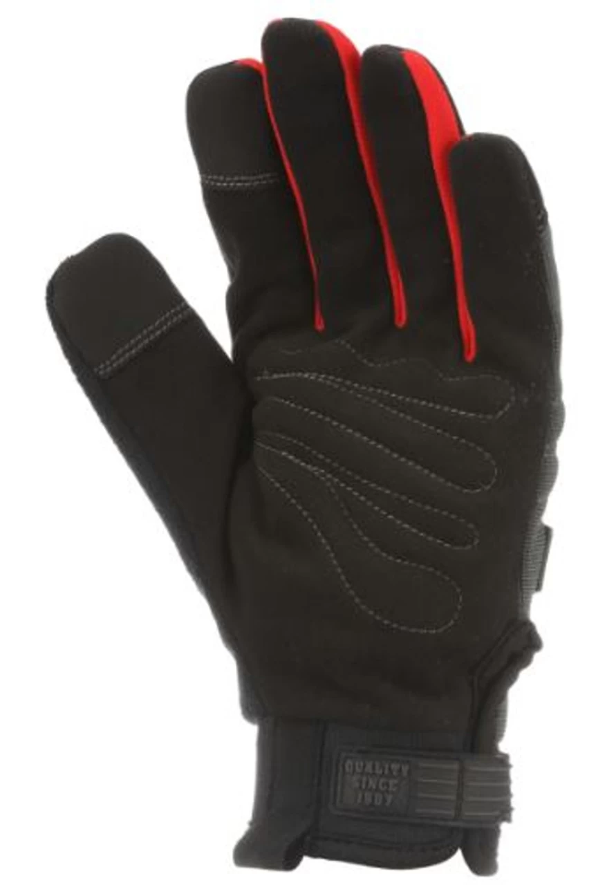 Wells Lamont Men's FX3 Fleece Lined Synthetic Leather Red/Grey Gloves 2 Wells Lamont Men's FX3 Fleece Lined Synthetic Leather Red/Grey Gloves - Image 2
