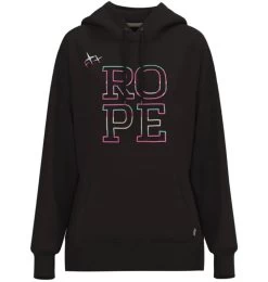 Hooey Womens "Rope Like A Girl" Black Color Logo Hoody