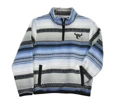Cowboy Hardware Toddler Boys Blue Serape Print Long Sleeve Fleece Pullover