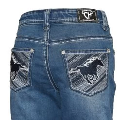 Cowgirl Hardware Youth Girls Horse Embossed Jeans