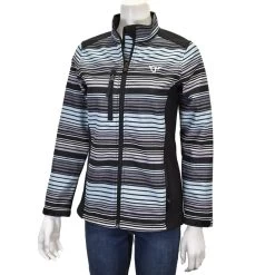 Cowgirl Hardware Women's Turquiose And Purple Serape Print Black Jacket