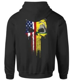 Howitzer Mens Vintage Black Don't Tread Skull Pullover