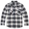 R Country Men's Gray Plaid Brawny Flannel Long Sleeve Shirt