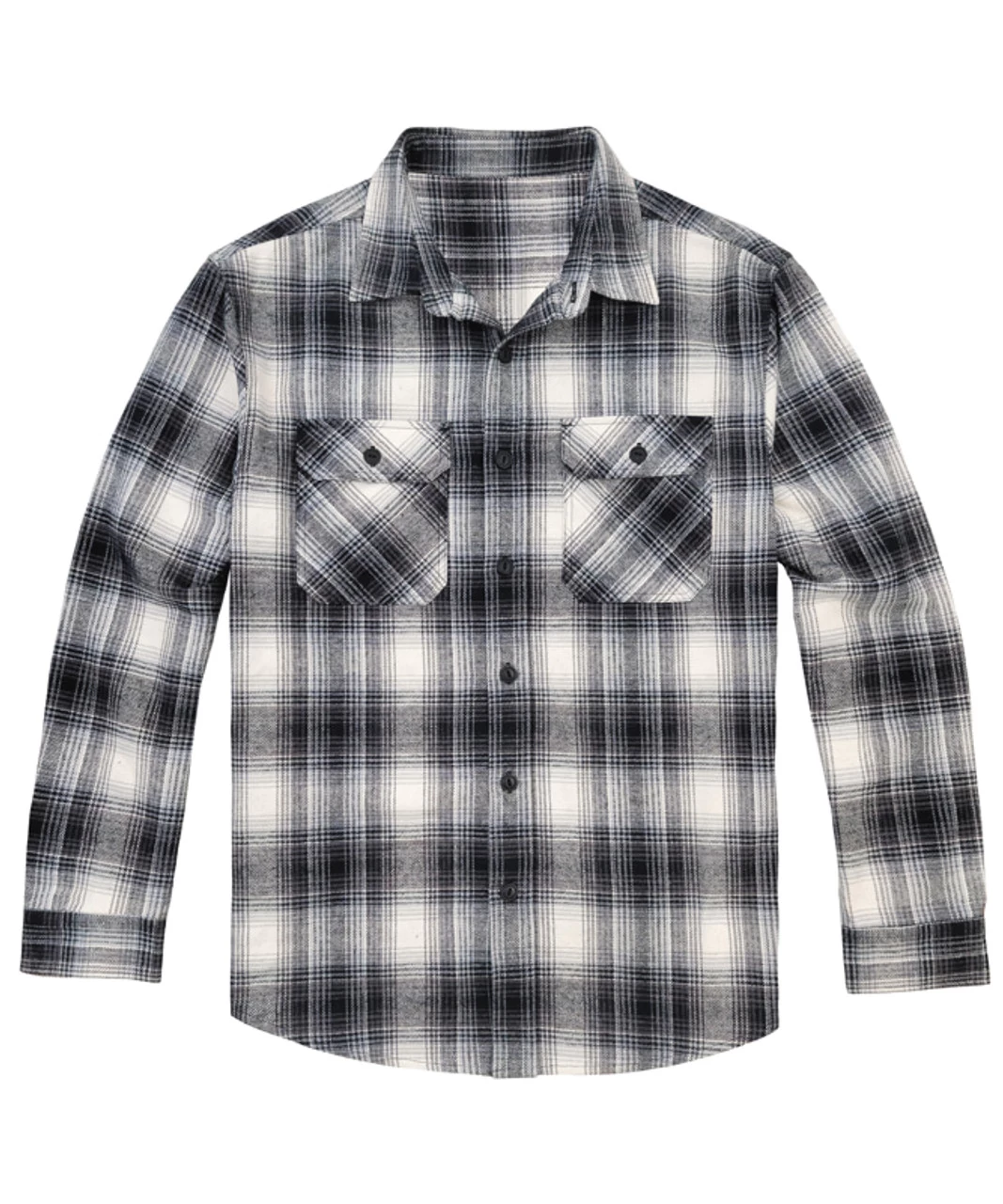 R Country Men's Gray Plaid Brawny Flannel Long Sleeve Shirt 1 R Country Men's Gray Plaid Brawny Flannel Long Sleeve Shirt