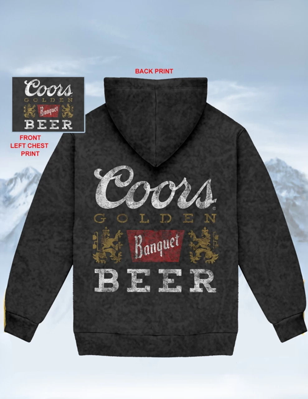 Coors Banquet Mineral Wash Black Hoodie 1 Coors Banquet Mineral Wash Black Hoodie