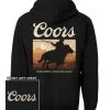 Coors Banquet Mens Black Sunset Rodeo Hoodie