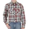 Wrangler - Lightweight Plaids Long Sleeve Shirt, Big And Tall Sizes - Multi