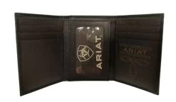 Ariat Mens Black Logo Tri-Fold Wallet -Comprehensive Shop ariat wallet 3 09592.1674504186
